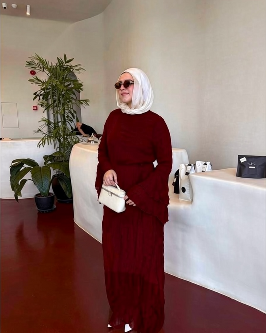 Ayla - Burgandy Crush dress
