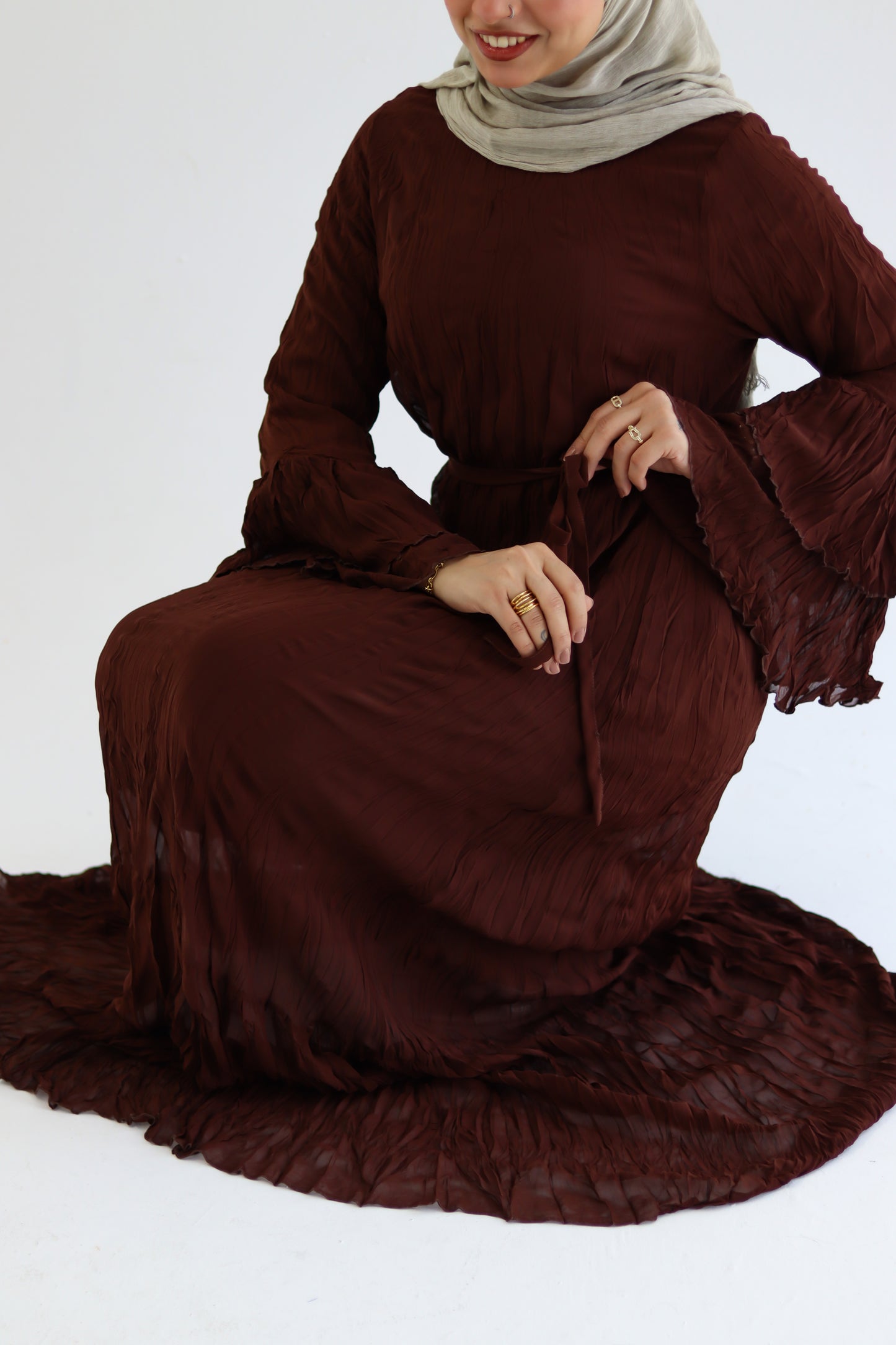 Ayla - Brown Crush dress