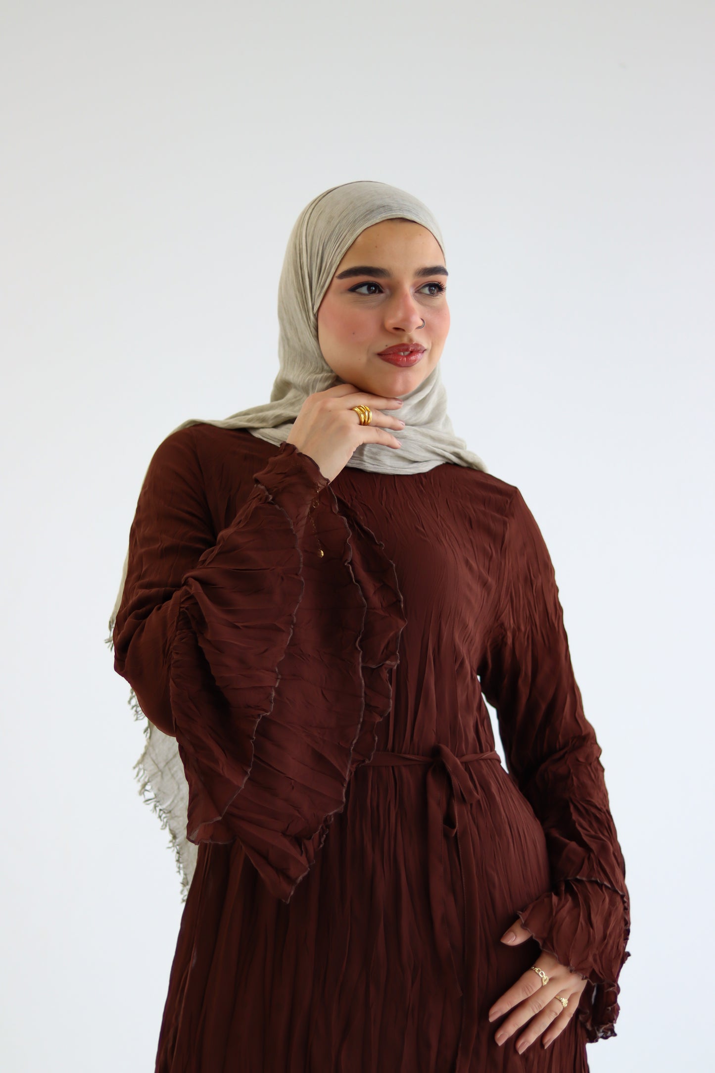 Ayla - Brown Crush dress