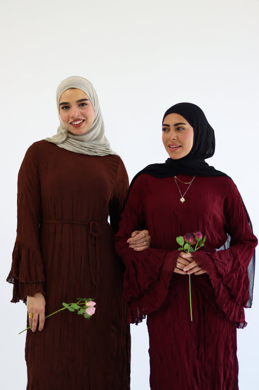 Ayla - Burgandy Crush dress