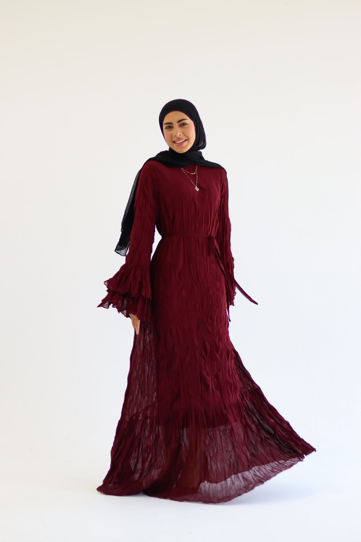 Ayla - Burgandy Crush dress