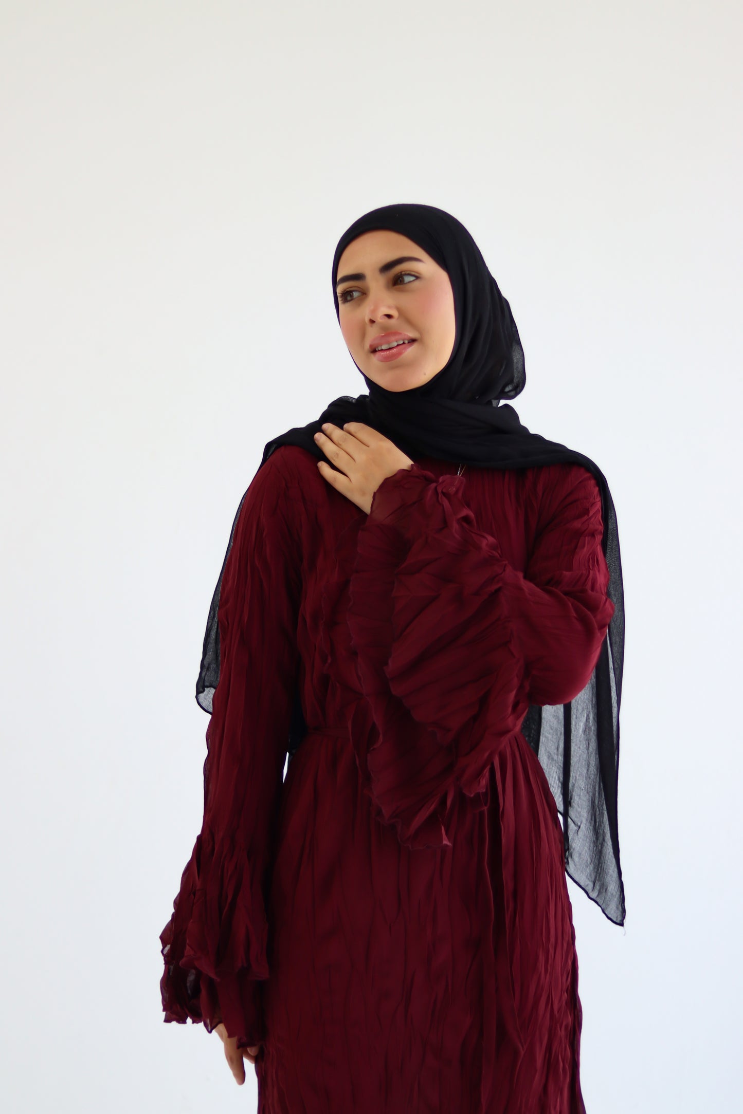 Ayla - Burgandy Crush dress