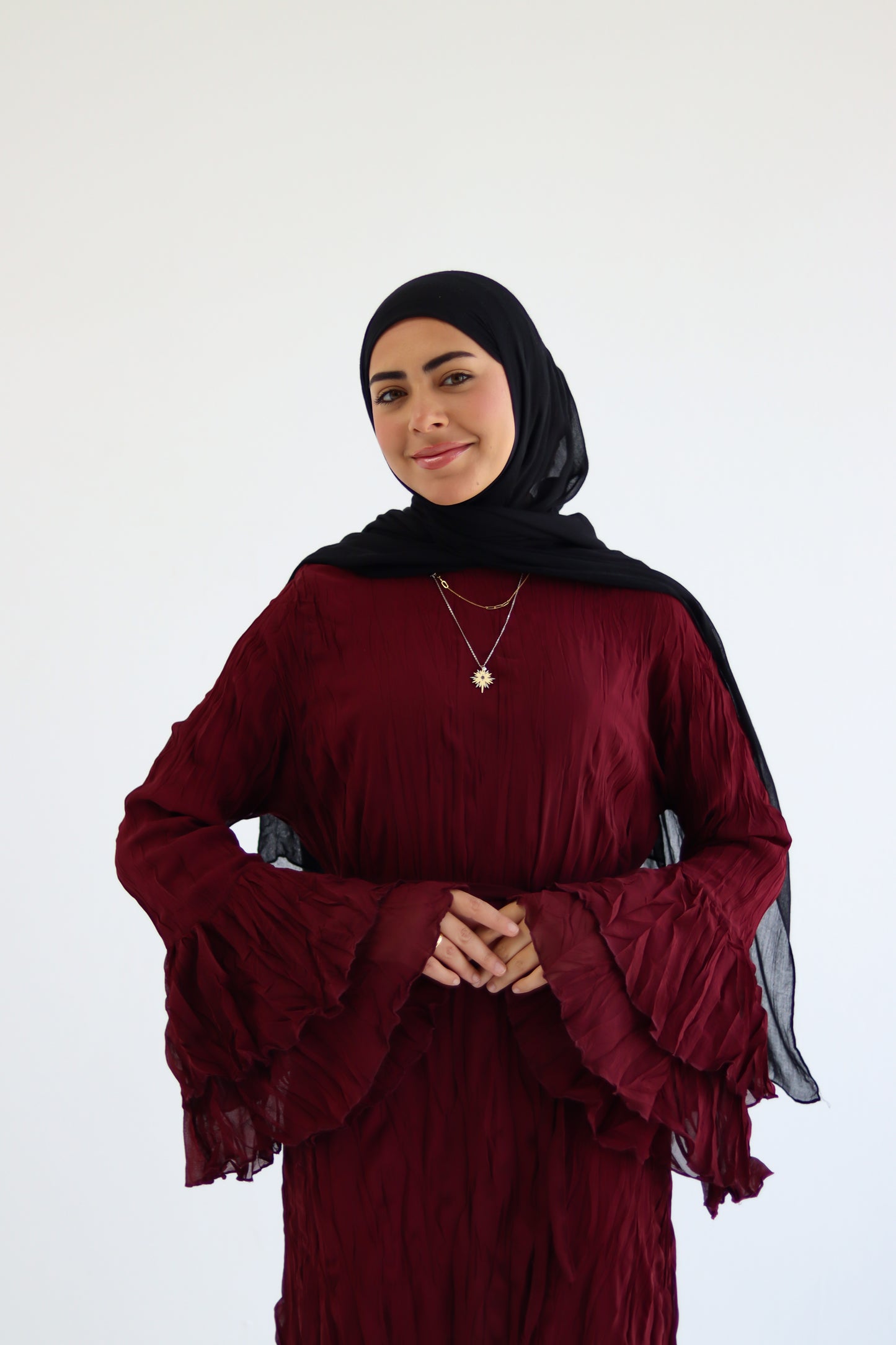 Ayla - Burgandy Crush dress