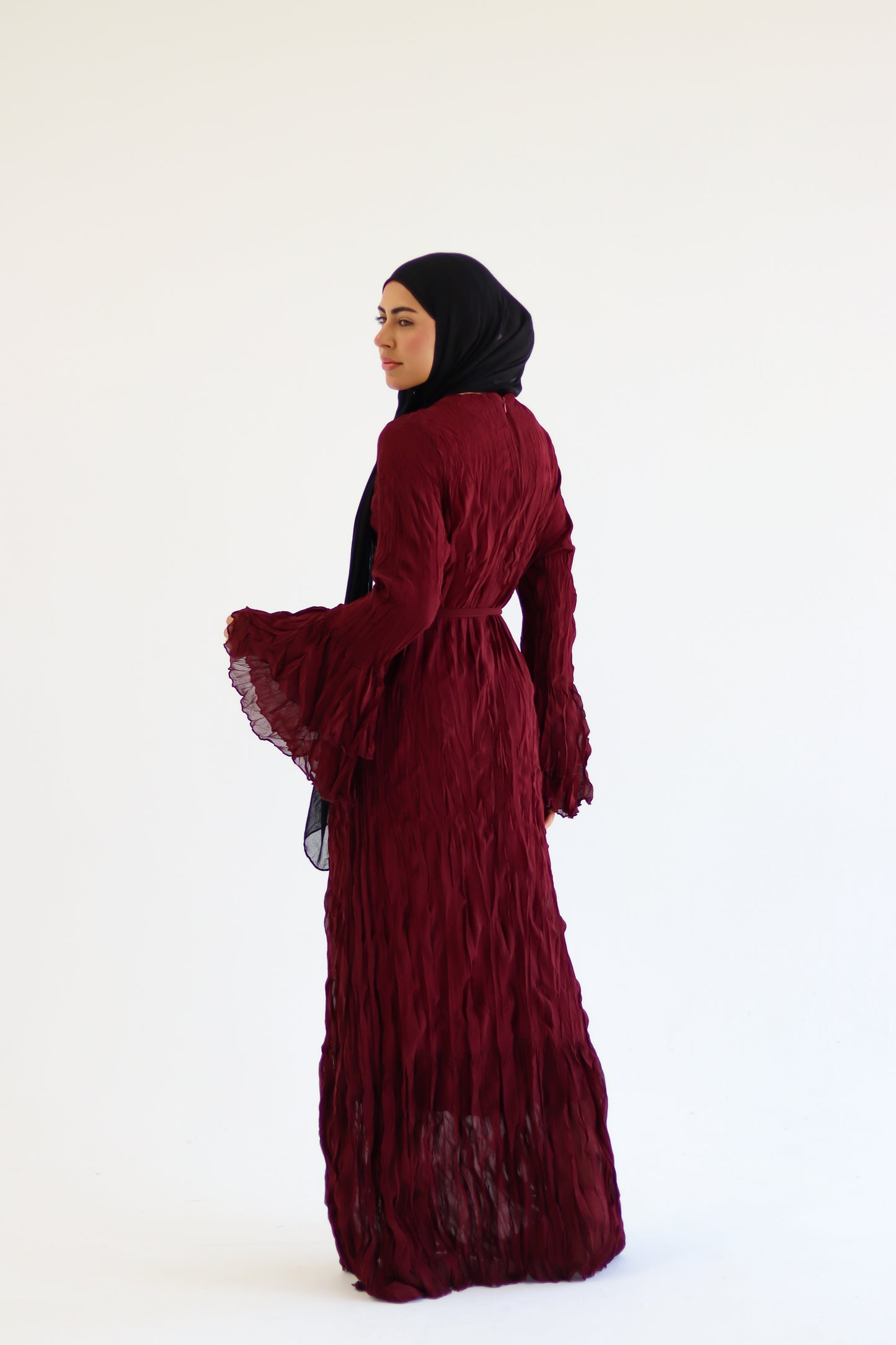 Ayla - Burgandy Crush dress